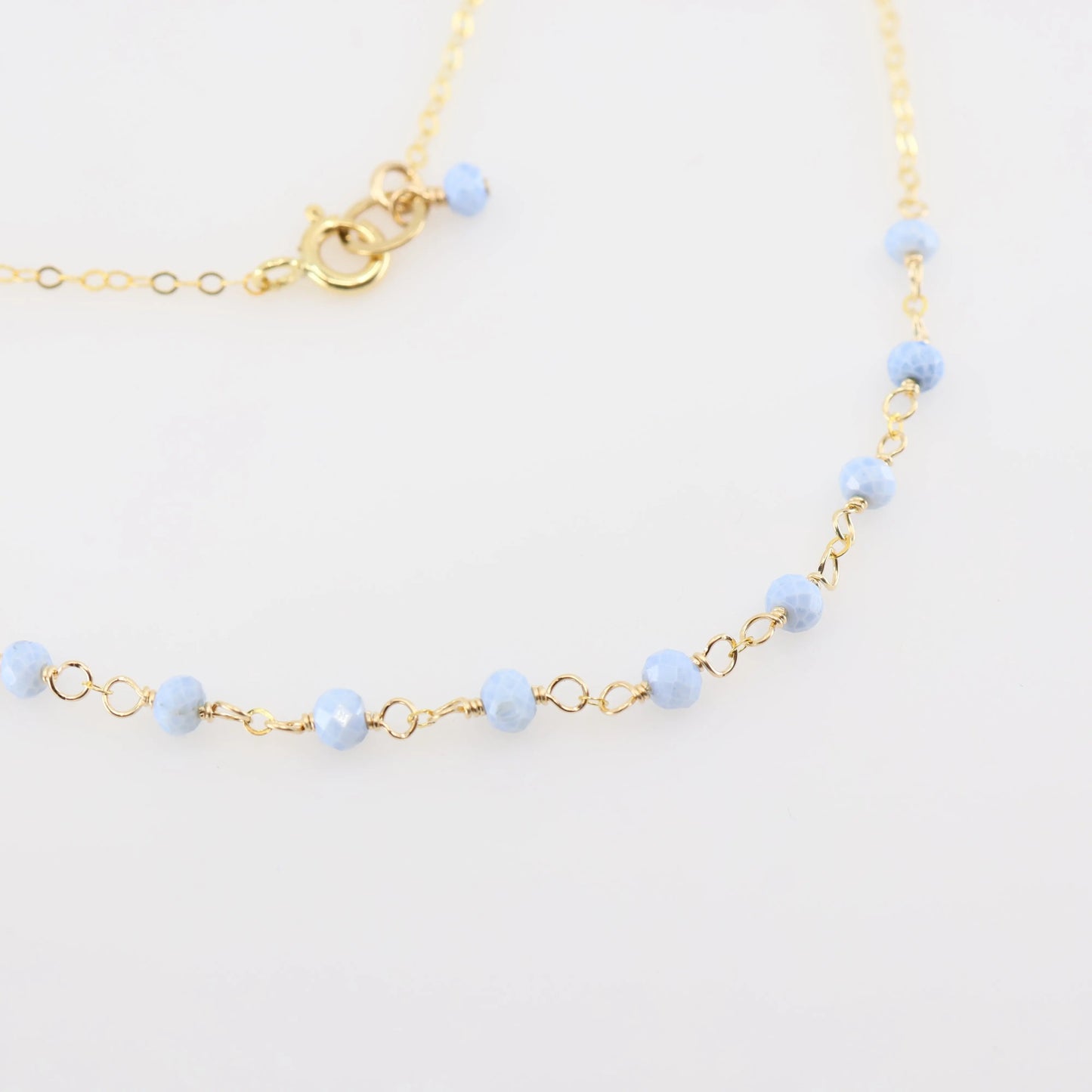 Tiny Gemstone Layering Necklace, Blue Opal J.Mills Studio
