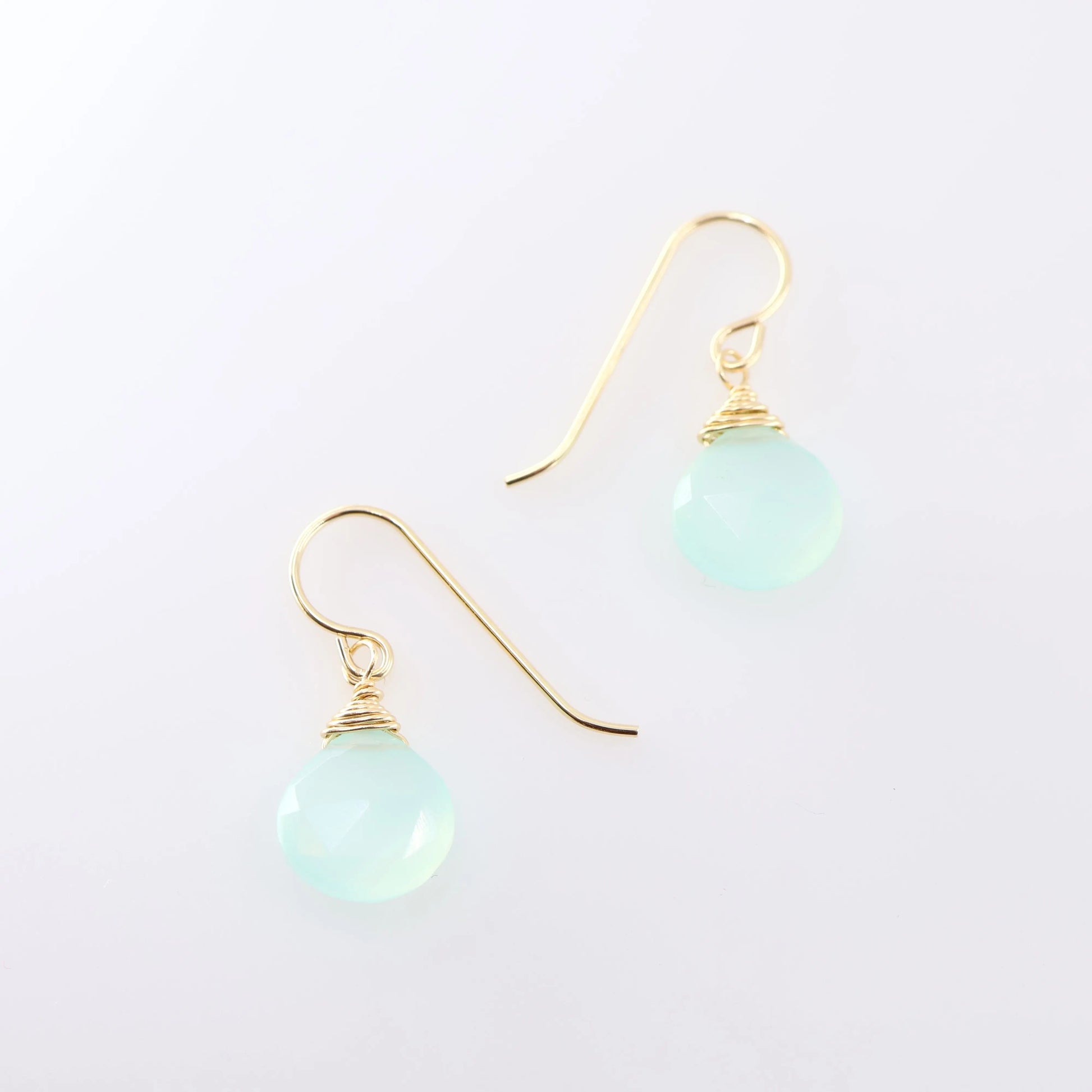 Aqua Chalcedony Drop Earrings J.Mills Studio