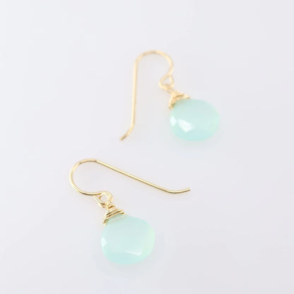 Aqua Chalcedony Drop Earrings J.Mills Studio