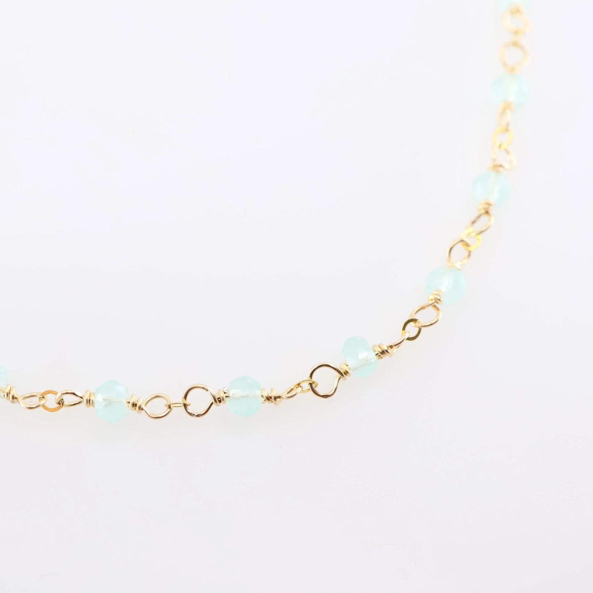 Tiny Gemstone Layering Necklace, Aqua Chalcedony J.Mills Studio