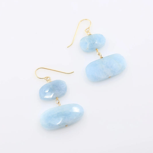 Milky Aquamarine Double Gemstone Earrings J.Mills Studio