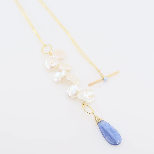 Keishi Pearl Cluster, Blue Opal and Toggle Necklace J. Mills Studio