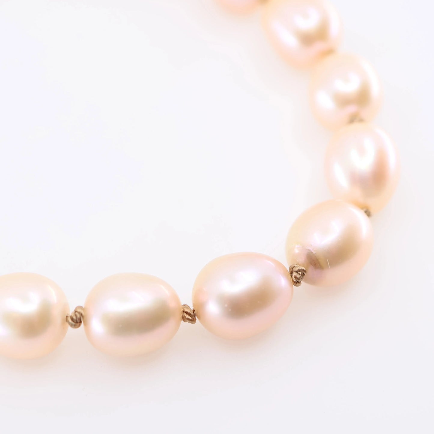 Knotted Pink Pearl Bracelet on large Paperclip Chain J.Mills Studio