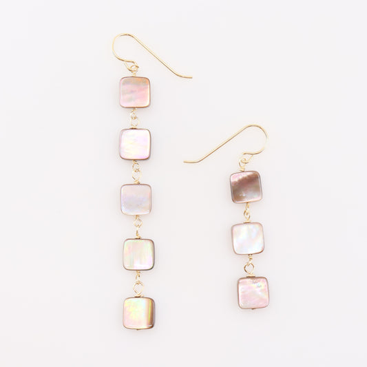 Mocha Abalone Square Drop Earrings J.Mills Studio