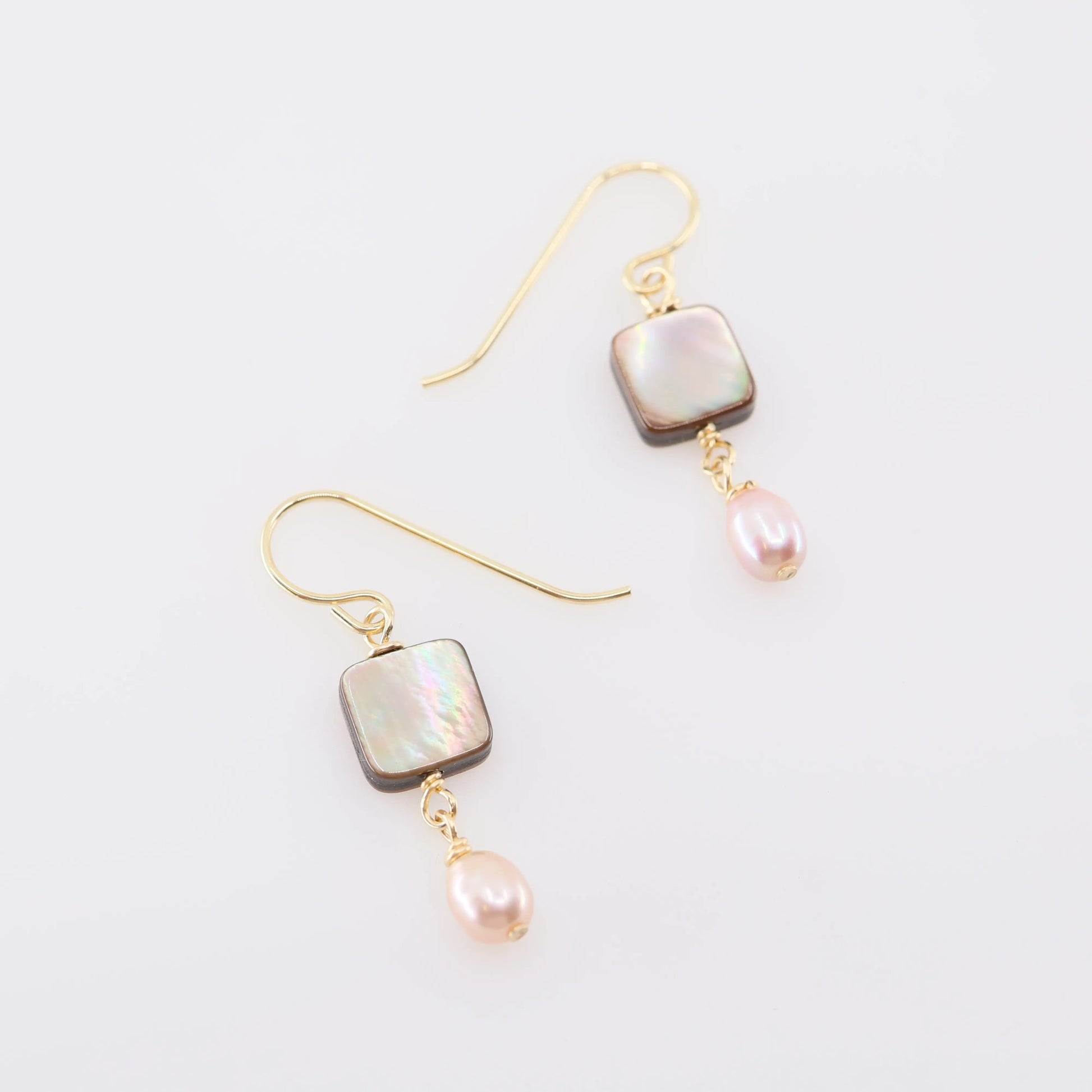 Abalone & Pink Pearl Earrings J.Mills Studio