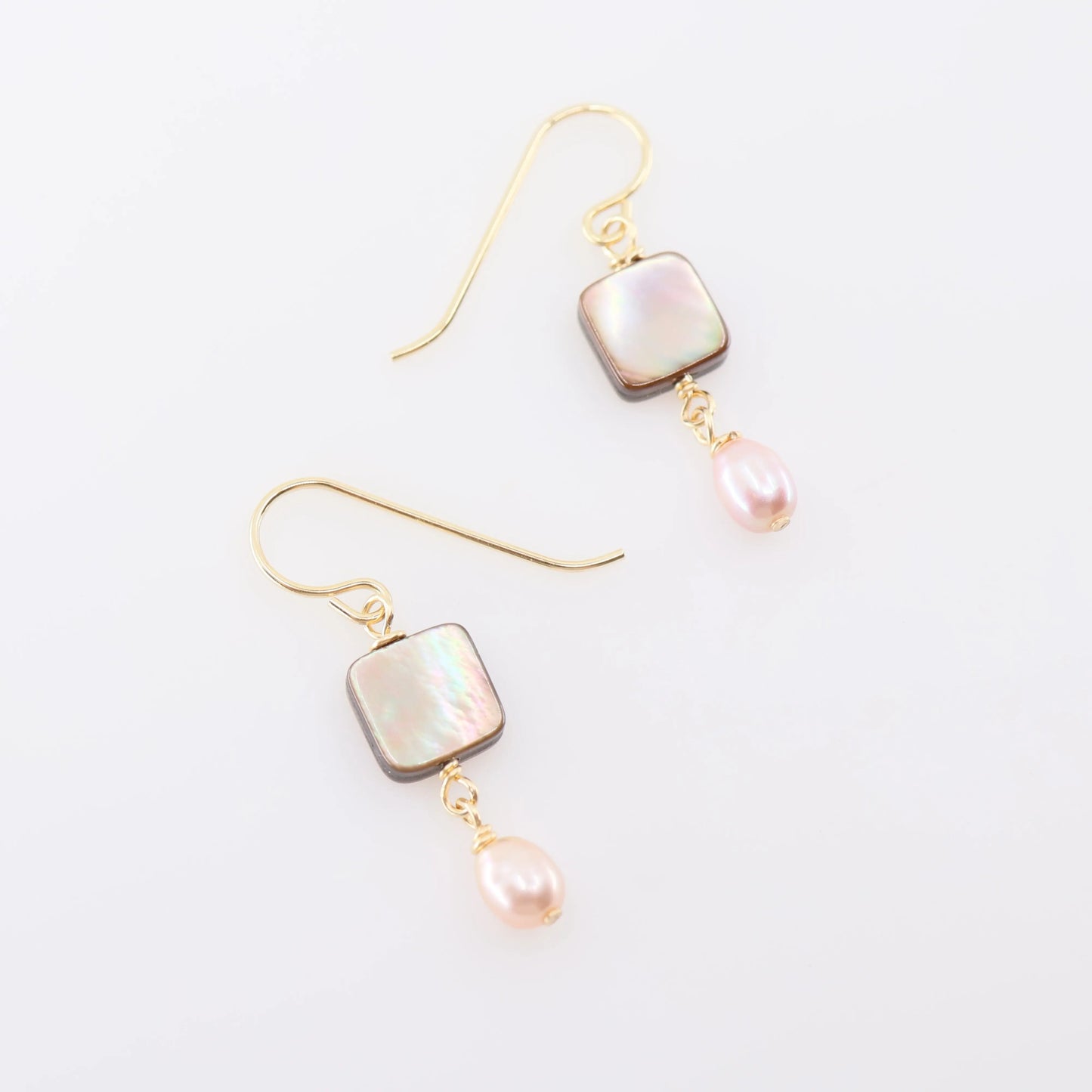 Abalone & Pink Pearl Earrings J.Mills Studio