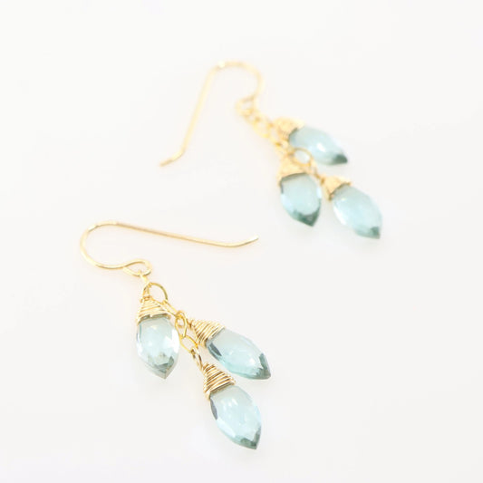 Aquamarine Triple Drop Earrings J. Mills Studio