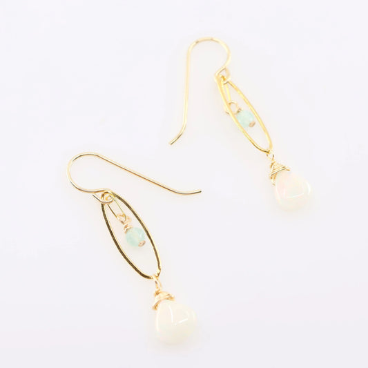 Marquis Link Earrings with Ethiopian Opal J.Mills Studio