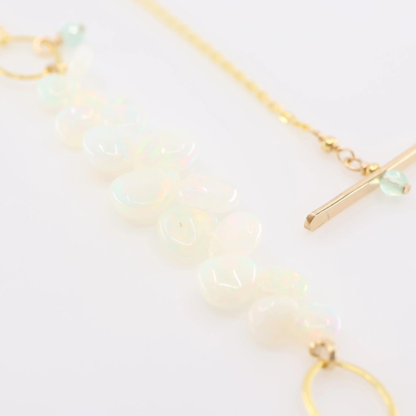 Ethiopian Opal and Aqua Chalcedony Toggle Clasp Necklace J. Mills Studio