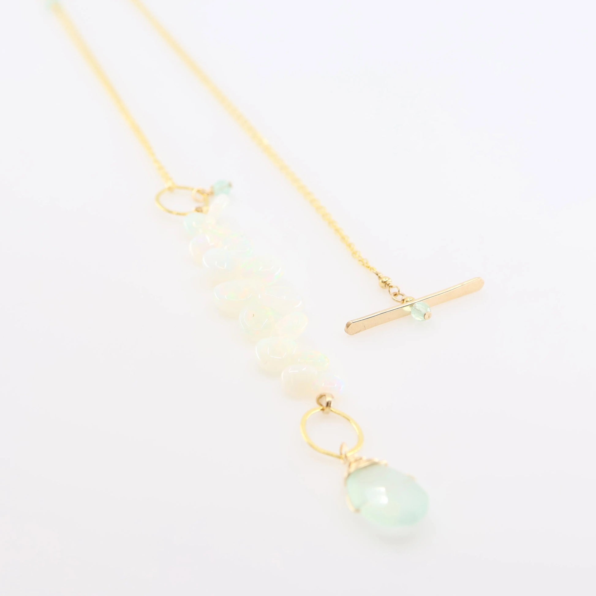 Ethiopian Opal and Aqua Chalcedony Toggle Clasp Necklace J. Mills Studio