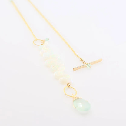 Ethiopian Opal and Aqua Chalcedony Toggle Clasp Necklace J. Mills Studio