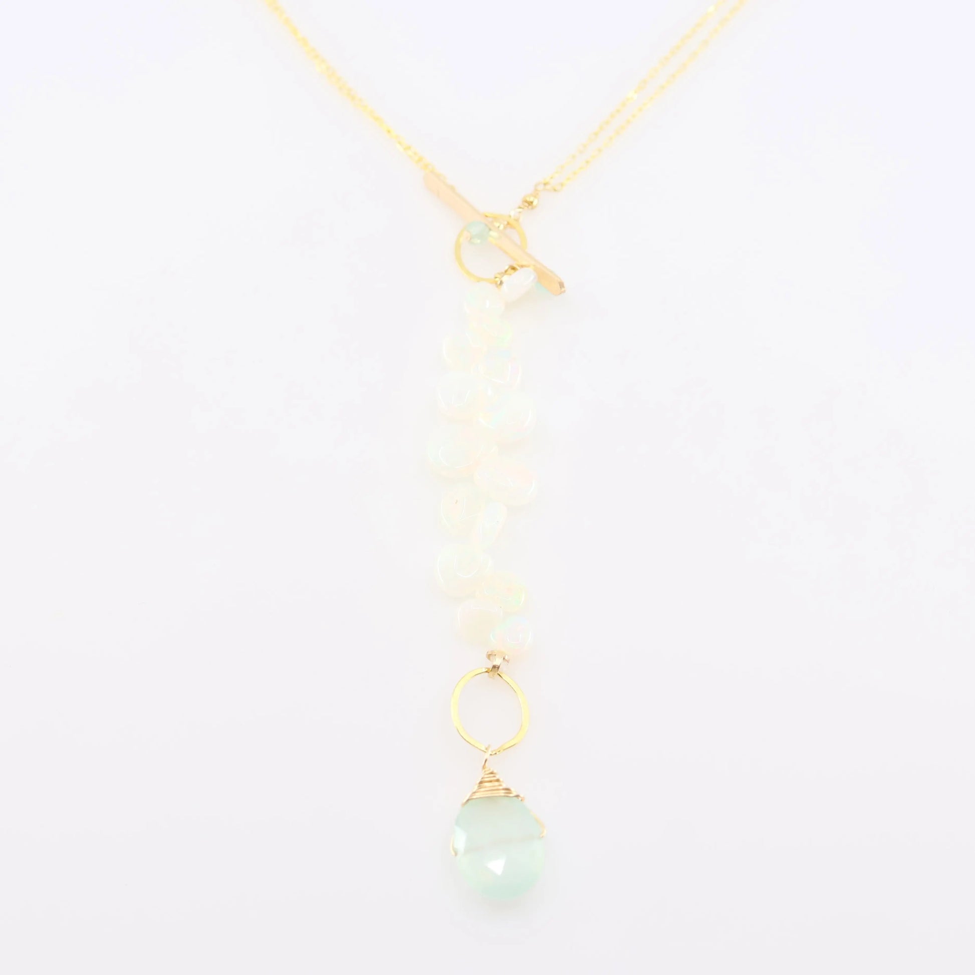 Ethiopian Opal and Aqua Chalcedony Toggle Clasp Necklace J. Mills Studio