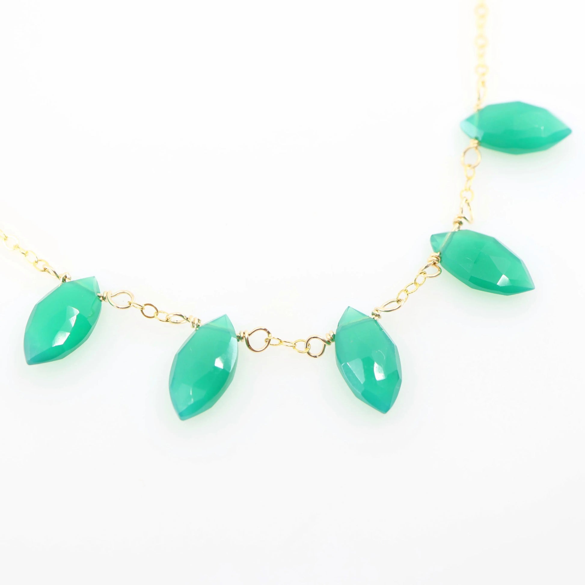 5 Drop Green Onyx Gemstone Necklace J.Mills Studio