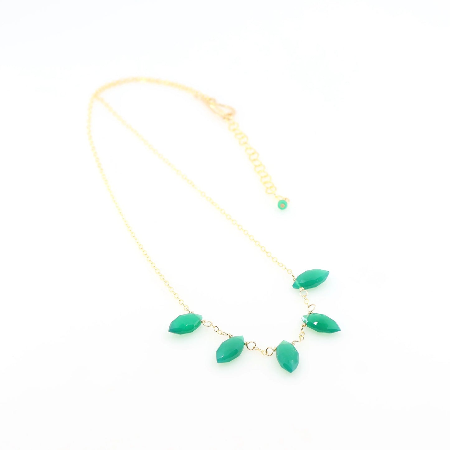 5 Drop Green Onyx Gemstone Necklace J.Mills Studio