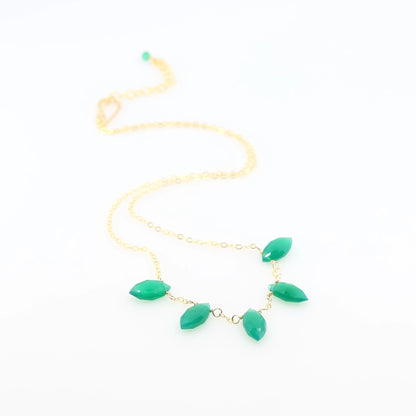 5 Drop Green Onyx Gemstone Necklace J.Mills Studio