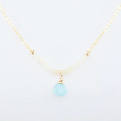 Ethiopian Opal Strand Necklace, with Aqua Chalcedony J.Mills Studio