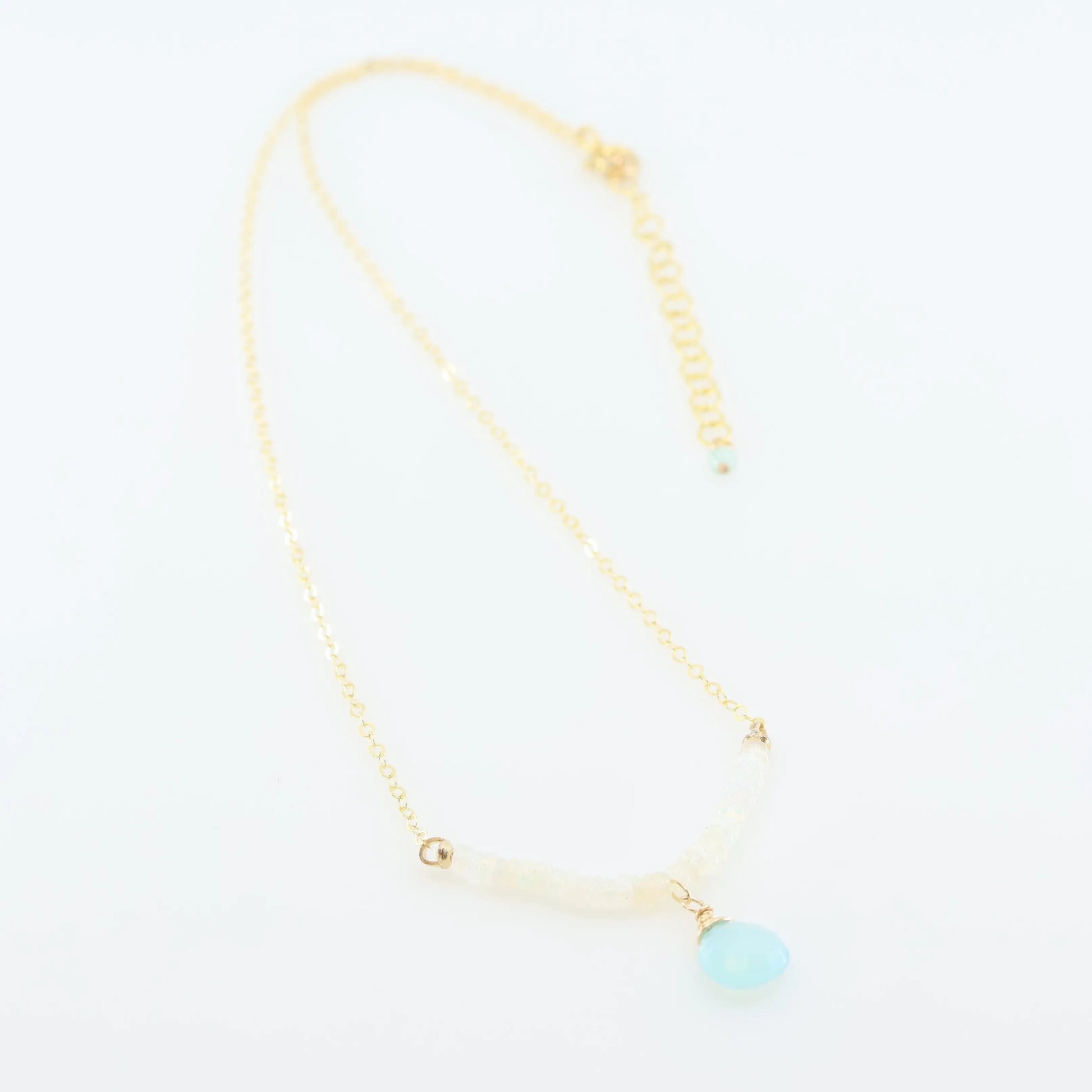 Ethiopian Opal Strand Necklace, with Aqua Chalcedony J.Mills Studio