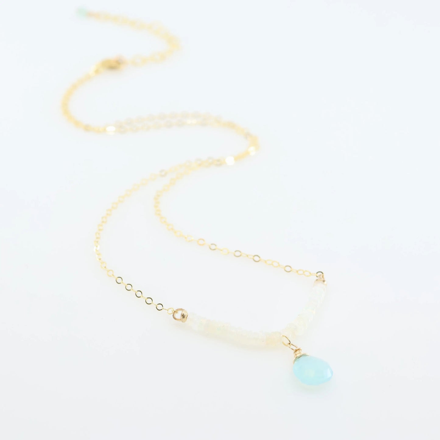 Ethiopian Opal Strand Necklace, with Aqua Chalcedony J.Mills Studio