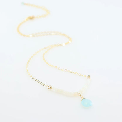 Ethiopian Opal Strand Necklace, with Aqua Chalcedony J.Mills Studio