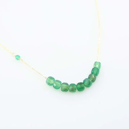 Green Onyx Faceted Cube Gemstone Necklace J.Mills Studio