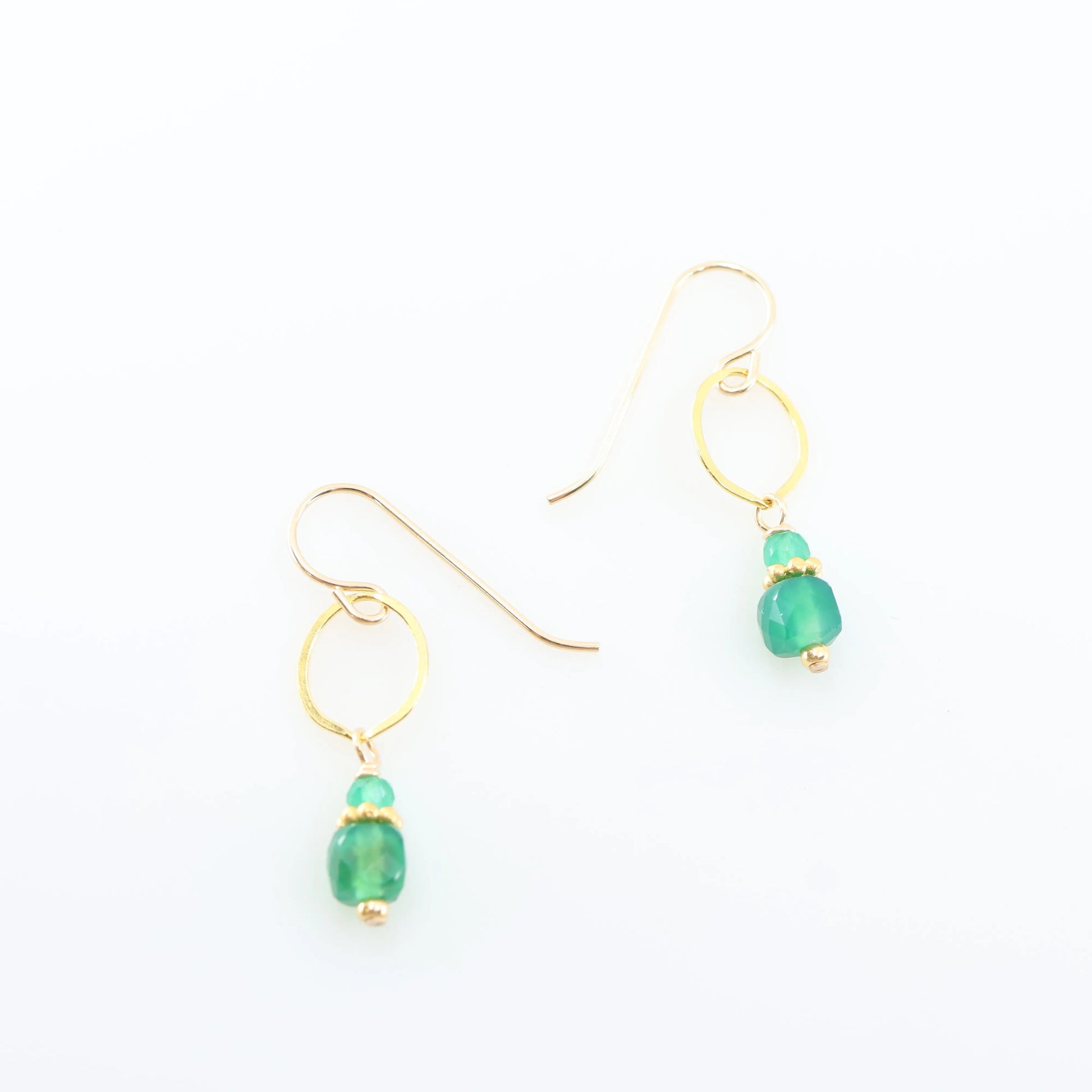 Oval Link Earrings with Green Onyx J.Mills Studio