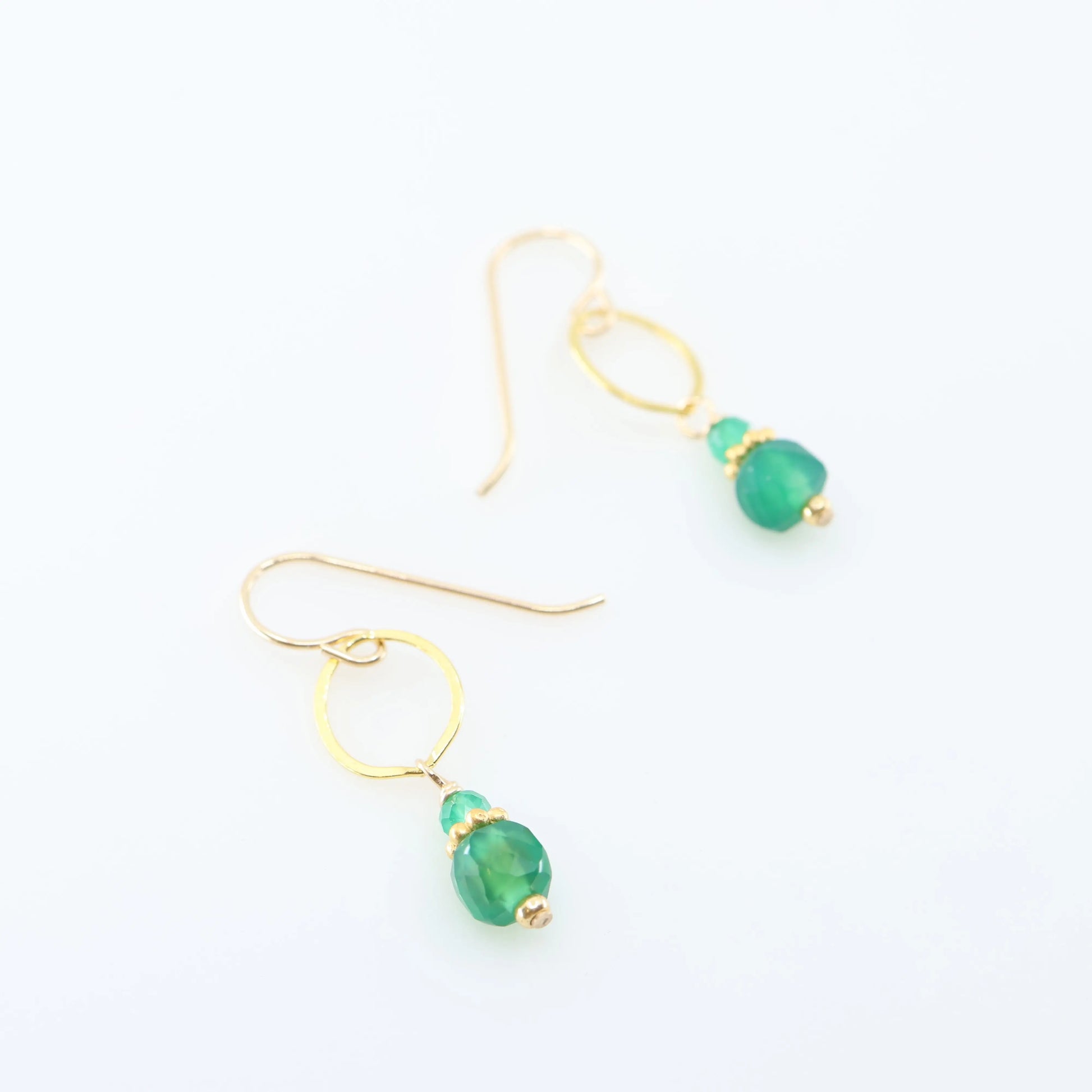 Oval Link Earrings with Green Onyx J.Mills Studio