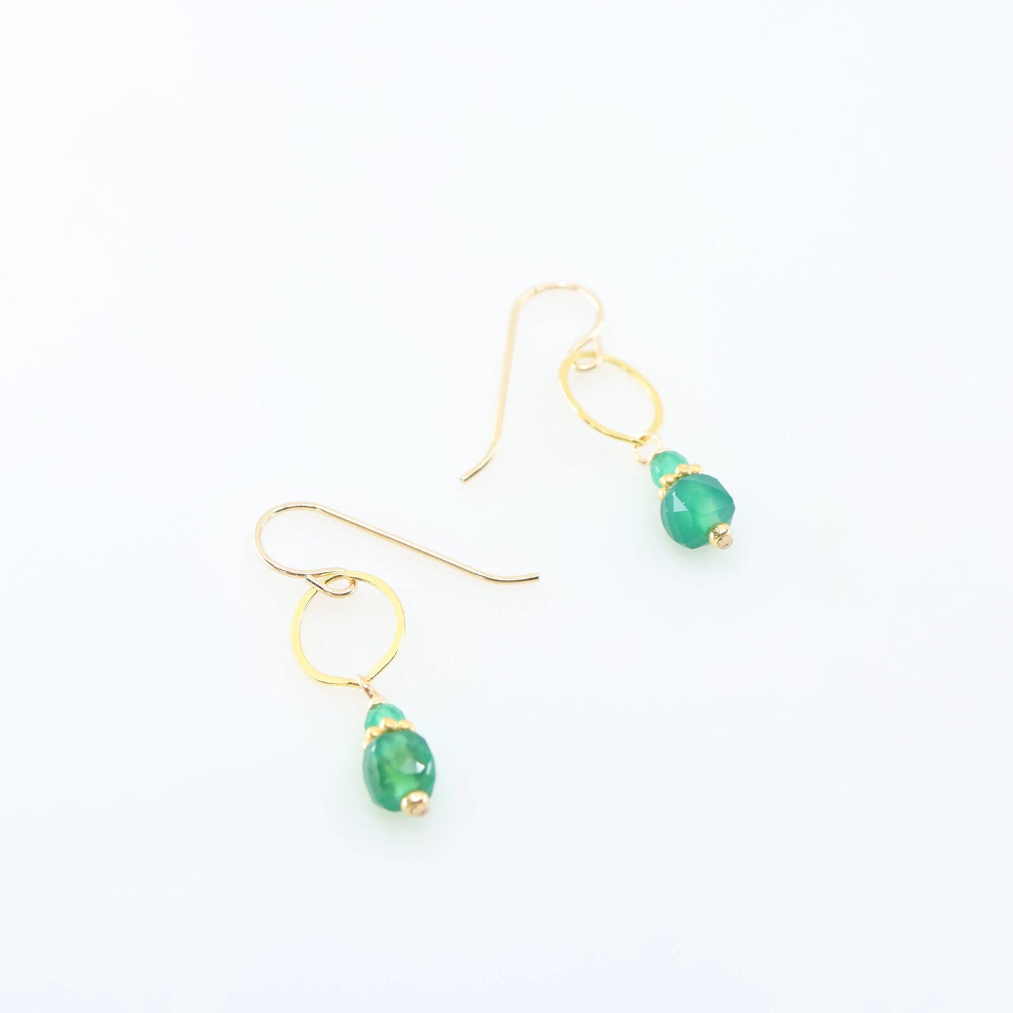 Oval Link Earrings with Green Onyx J.Mills Studio