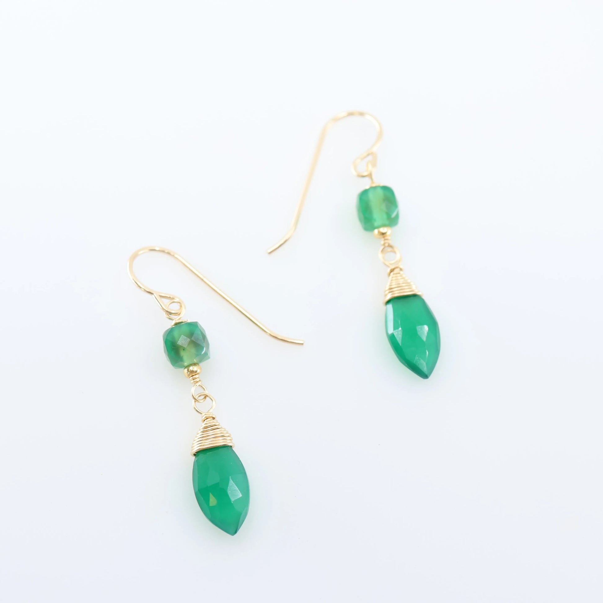 Green Onyx Marquis Drop Earrings J.Mills Studio