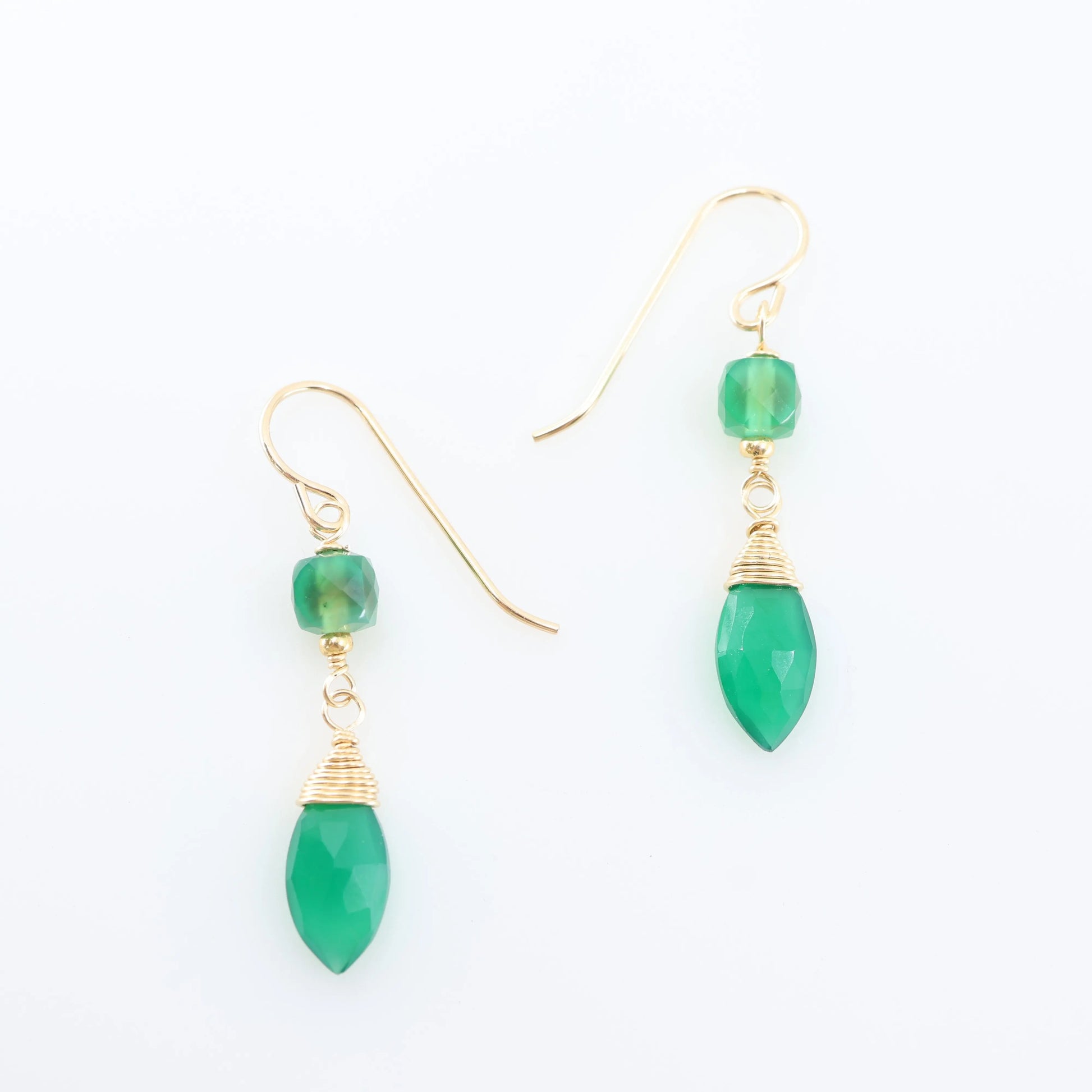 Green Onyx Marquis Drop Earrings J.Mills Studio