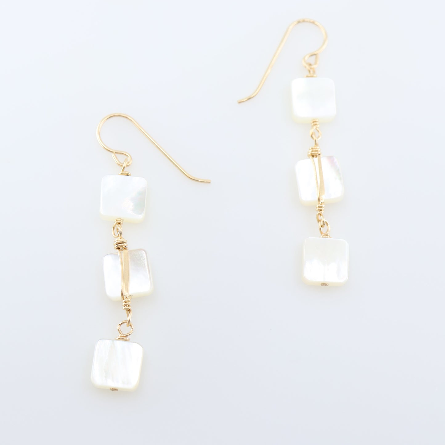 Mother of Pearl Triple Drop Earrings J.Mills Studio