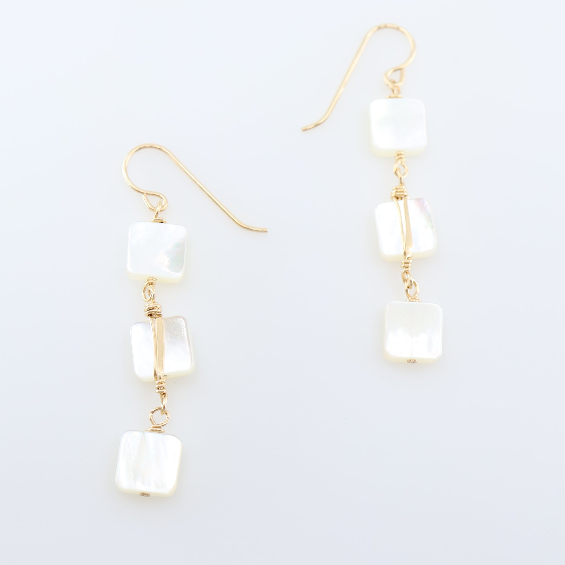 Mother of Pearl Triple Drop Earrings J.Mills Studio