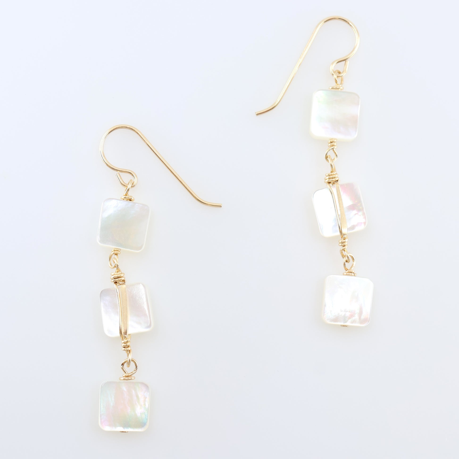 Mother of Pearl Triple Drop Earrings J.Mills Studio