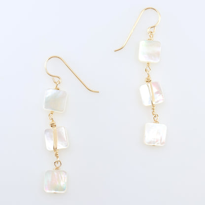 Mother of Pearl Triple Drop Earrings J.Mills Studio