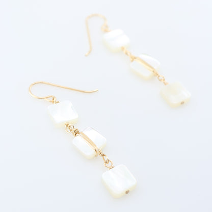 Mother of Pearl Triple Drop Earrings J.Mills Studio