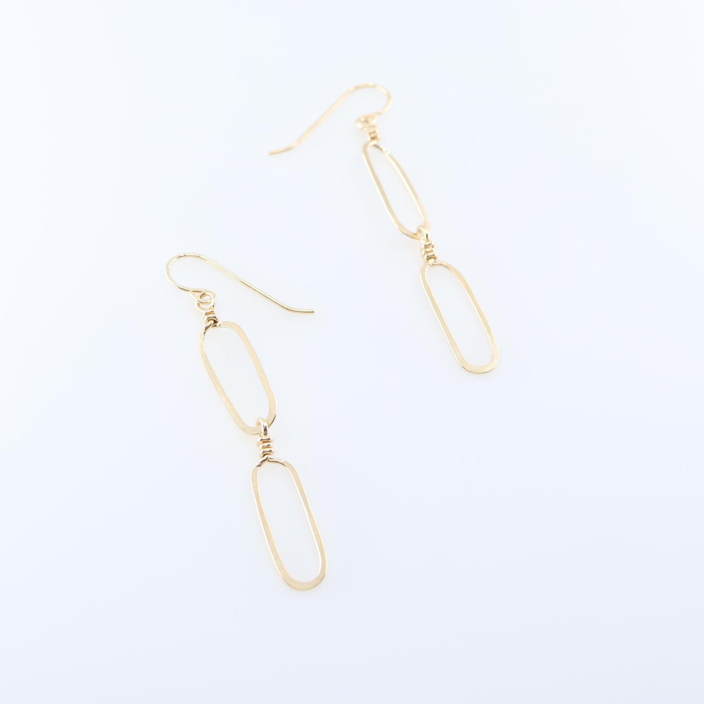 Forged Double Paperclip Link Earrings J.Mills Studio