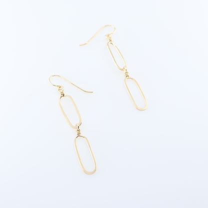 Forged Double Paperclip Link Earrings J.Mills Studio