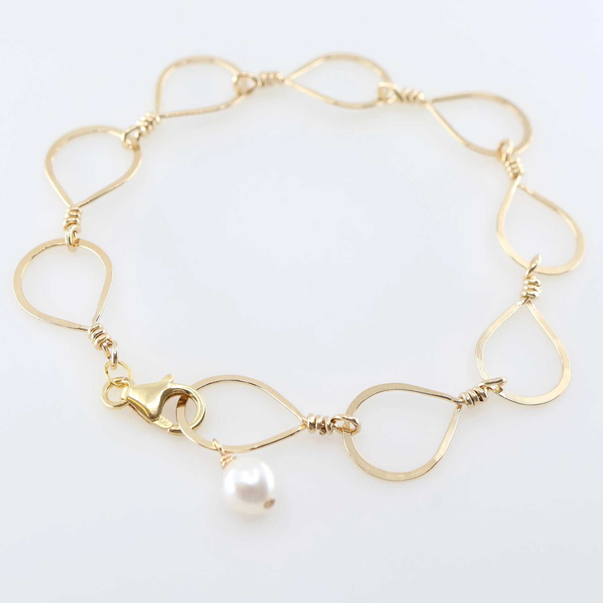 Teardrop Bracelet with Pearl Chalcedony Drop J. Mills Studio