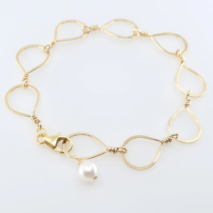 Teardrop Bracelet with Pearl Chalcedony Drop J. Mills Studio