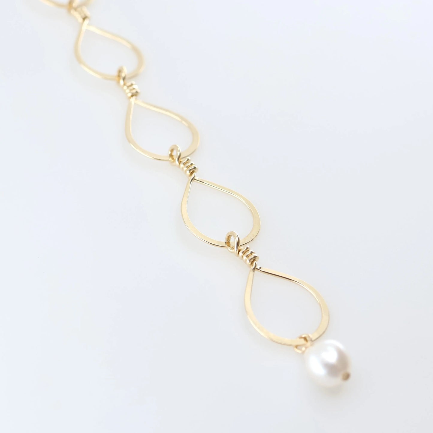 Teardrop Bracelet with Pearl Chalcedony Drop J. Mills Studio