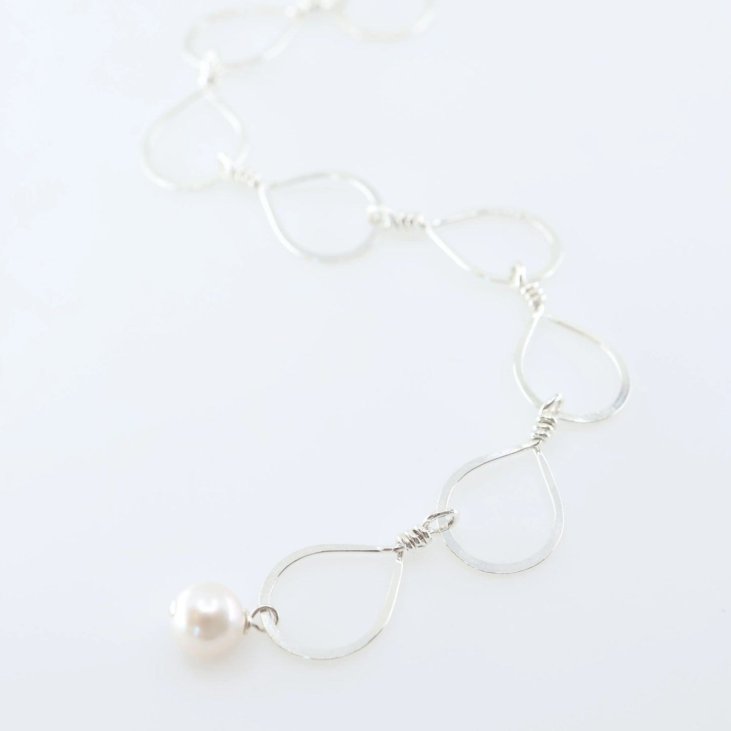 Teardrop Bracelet with Pearl Chalcedony Drop J. Mills Studio