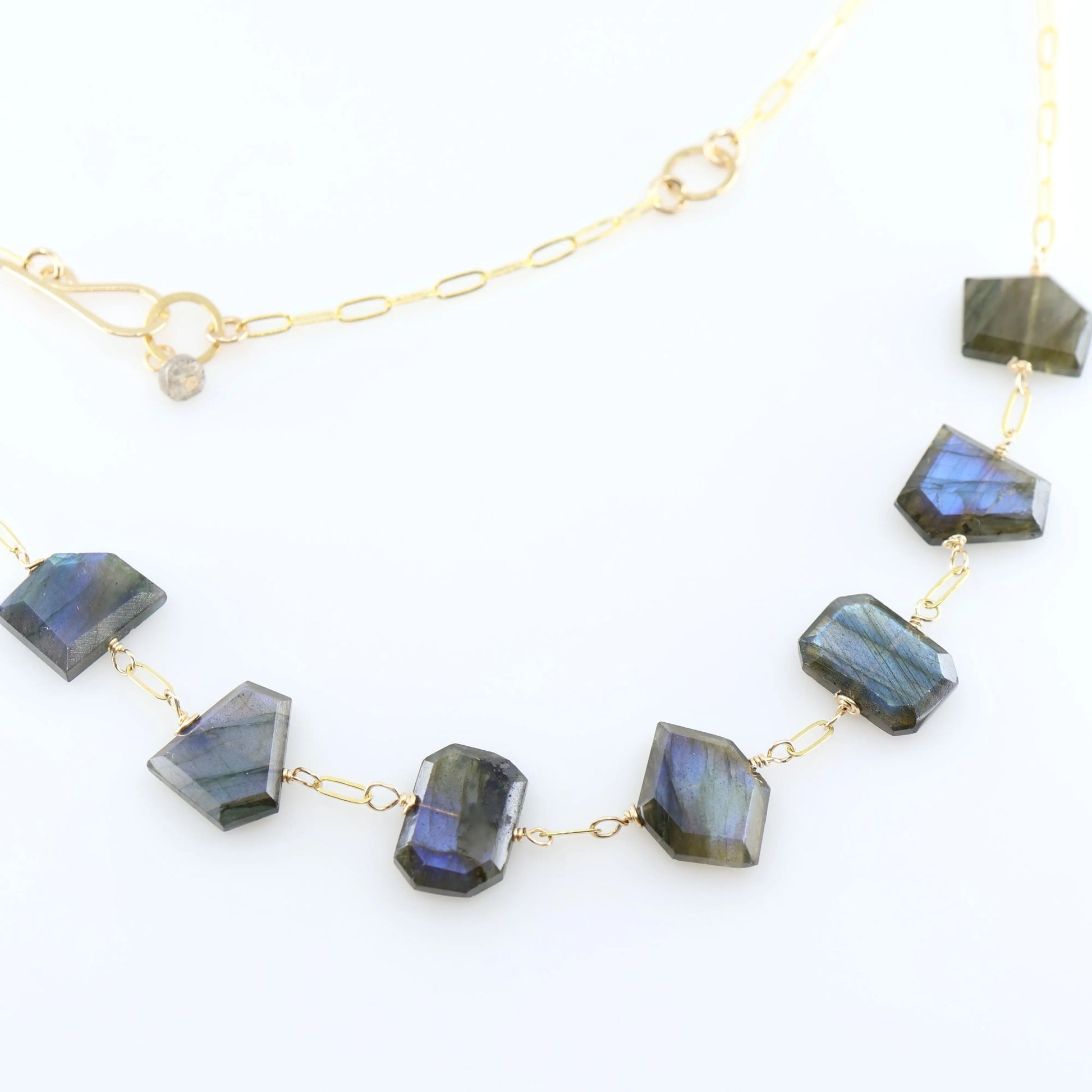 7 Drop Faceted Labradorite Necklace J.Mills Studio