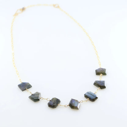 7 Drop Faceted Labradorite Necklace J.Mills Studio