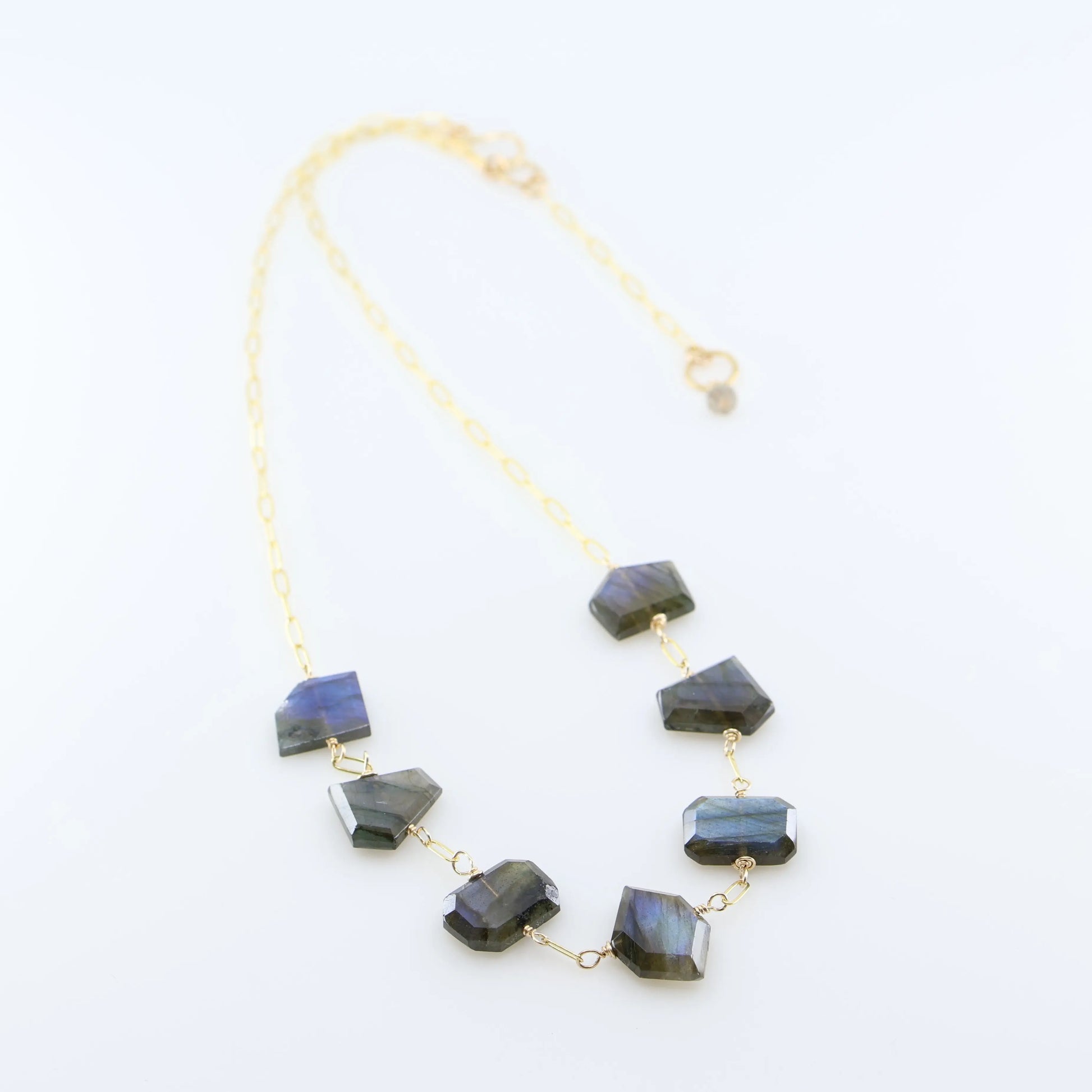 7 Drop Faceted Labradorite Necklace J.Mills Studio