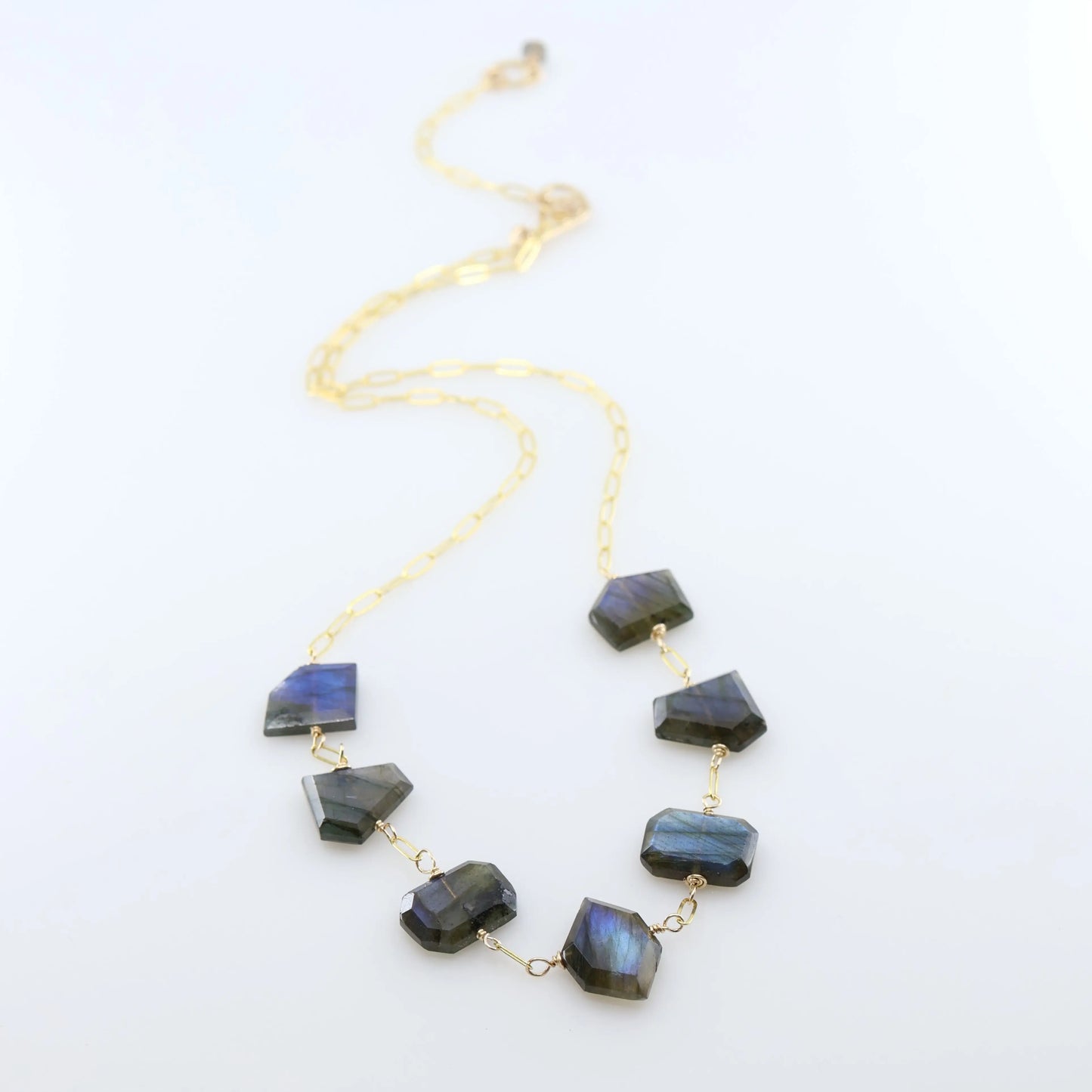 7 Drop Faceted Labradorite Necklace J.Mills Studio