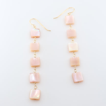 Pink Abalone Square Drop Earrings J.Mills Studio