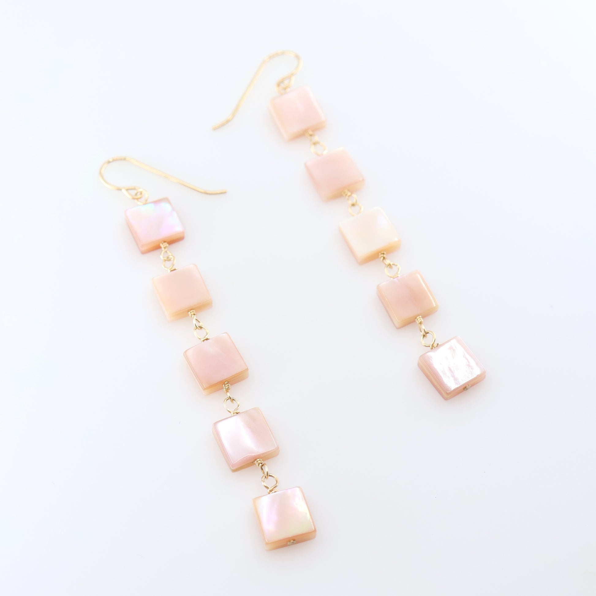 Pink Abalone Square Drop Earrings J.Mills Studio