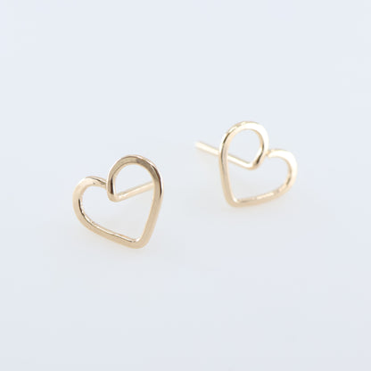 Forged Heart Stud Earrings