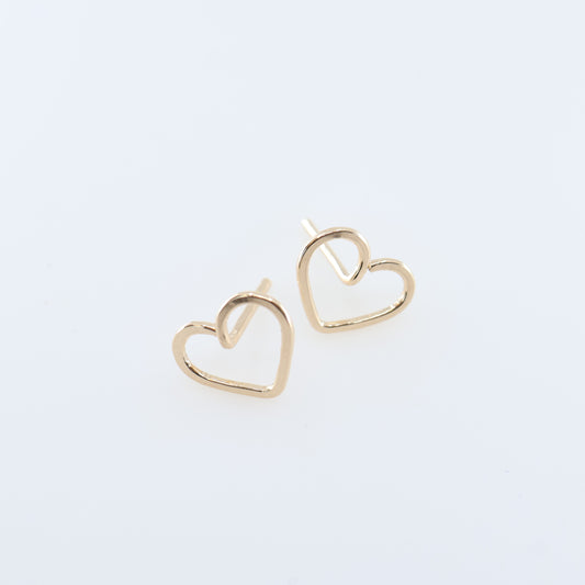 Forged Heart Stud Earrings