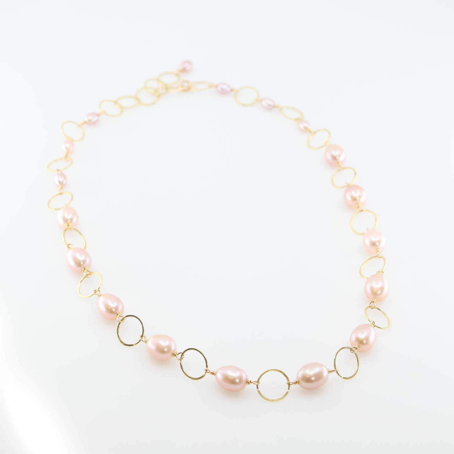 Large Pink Rice Pearl Necklace