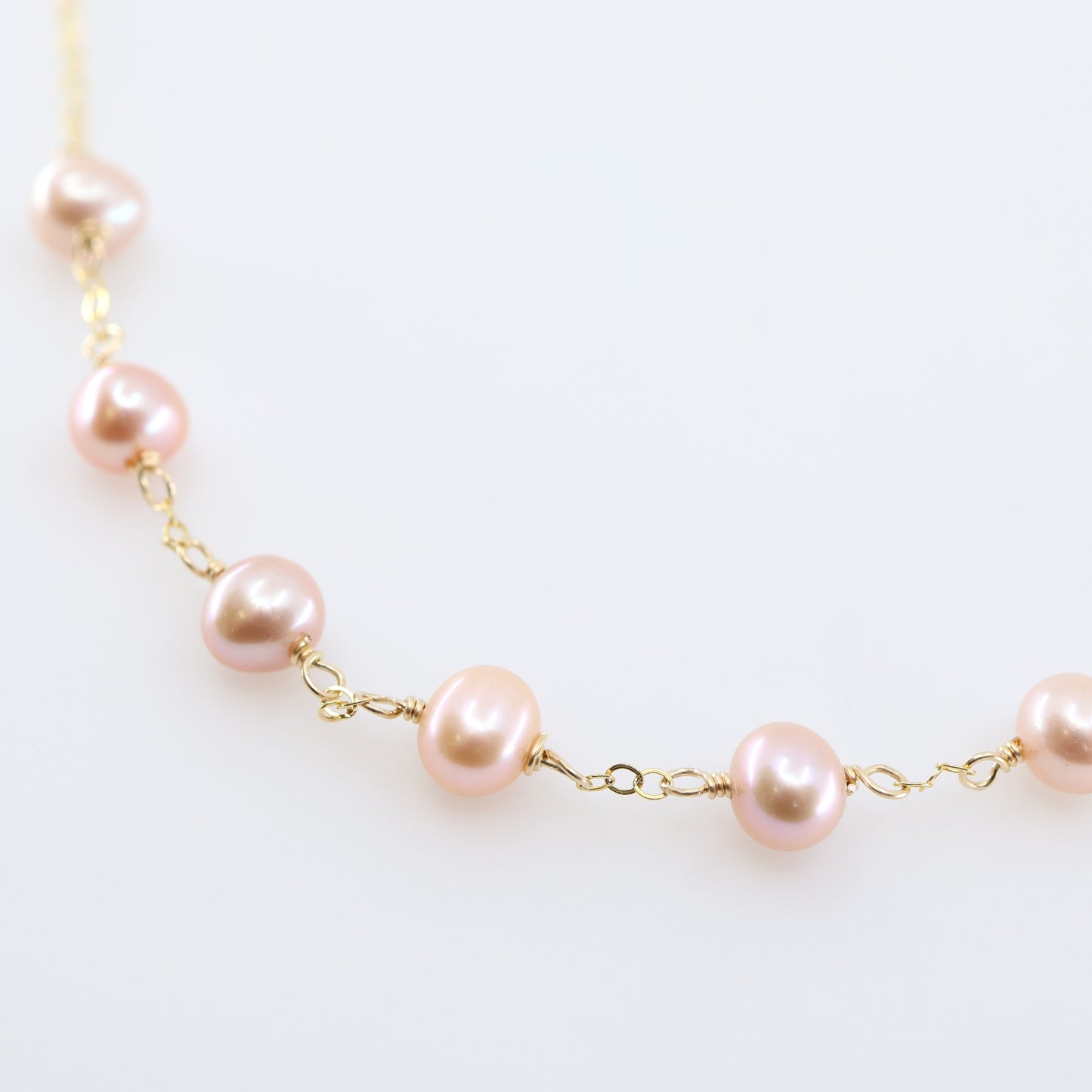 7 Drop Pink Freshwater Pearl Necklace